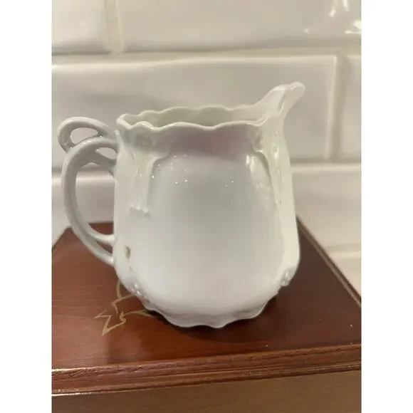 ANTIQUE PORCELAIN CREAMER FRUIT DESIGN Berries ORNATE SHAPE MARKED GERMANY - Picture 5 of 9